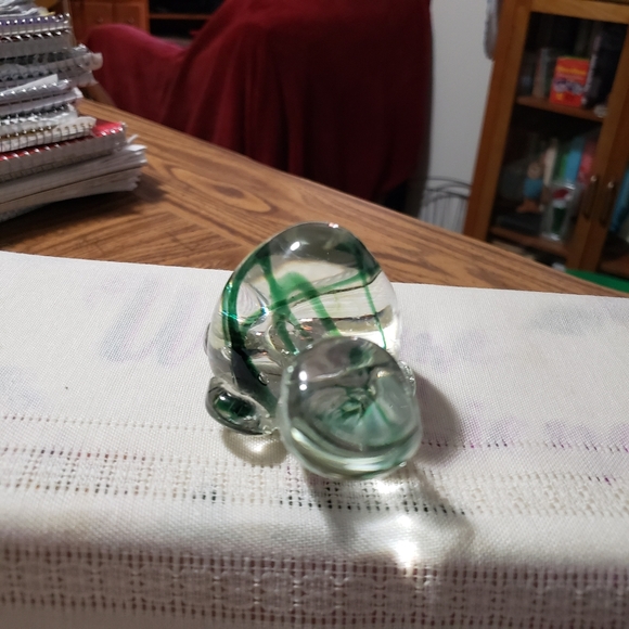 Beautiful Glass Turtle with green swirls by Gorgeous Designs - Picture 2 of 7